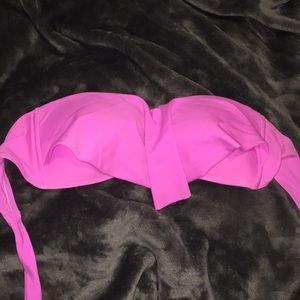 Purple strapless swim top